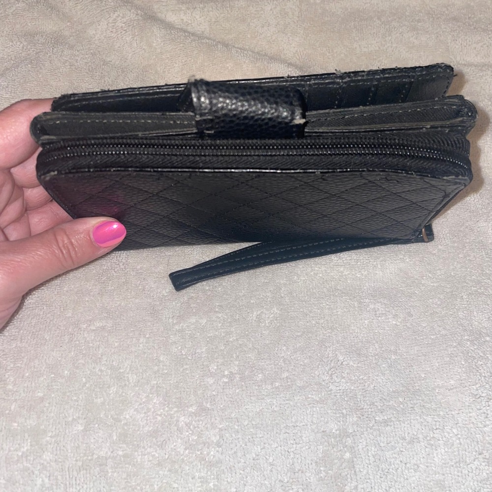 Stone & Co Black Wristlet Wallet Zip Around Organizer Clutch - Picture 4 of 6